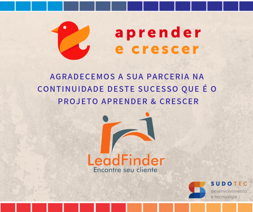 Agradecimento aos Parceiros da 15ª edição do Projeto Aprender & Crescer 2019