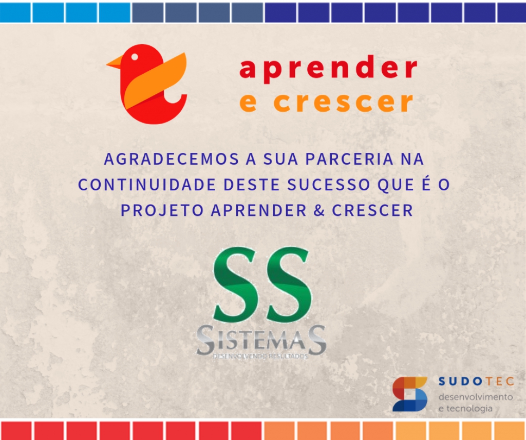 Agradecimento aos Parceiros da 15ª edição do Projeto Aprender & Crescer 2019
